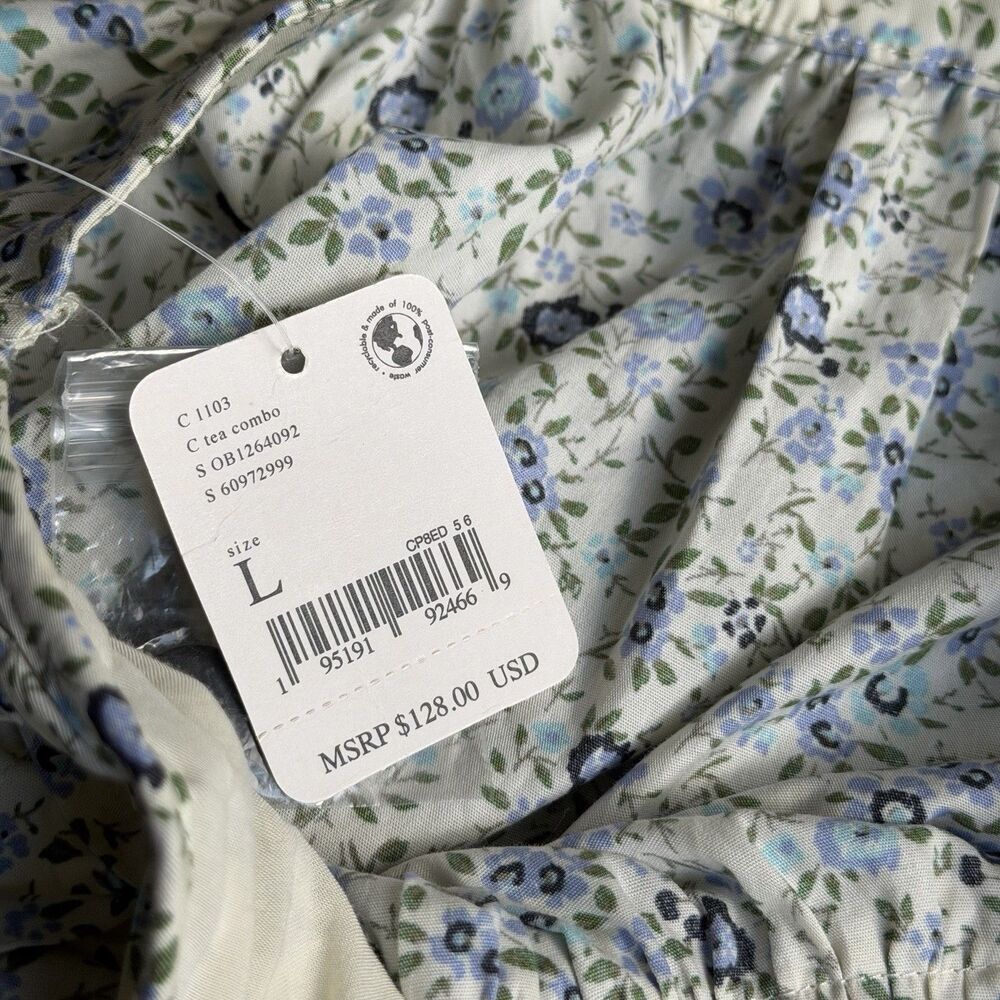 NWT Free People Cotton Petunia Mini Dress Women's Tea Combo L $128 Boho Floral - Picture 12 of 16